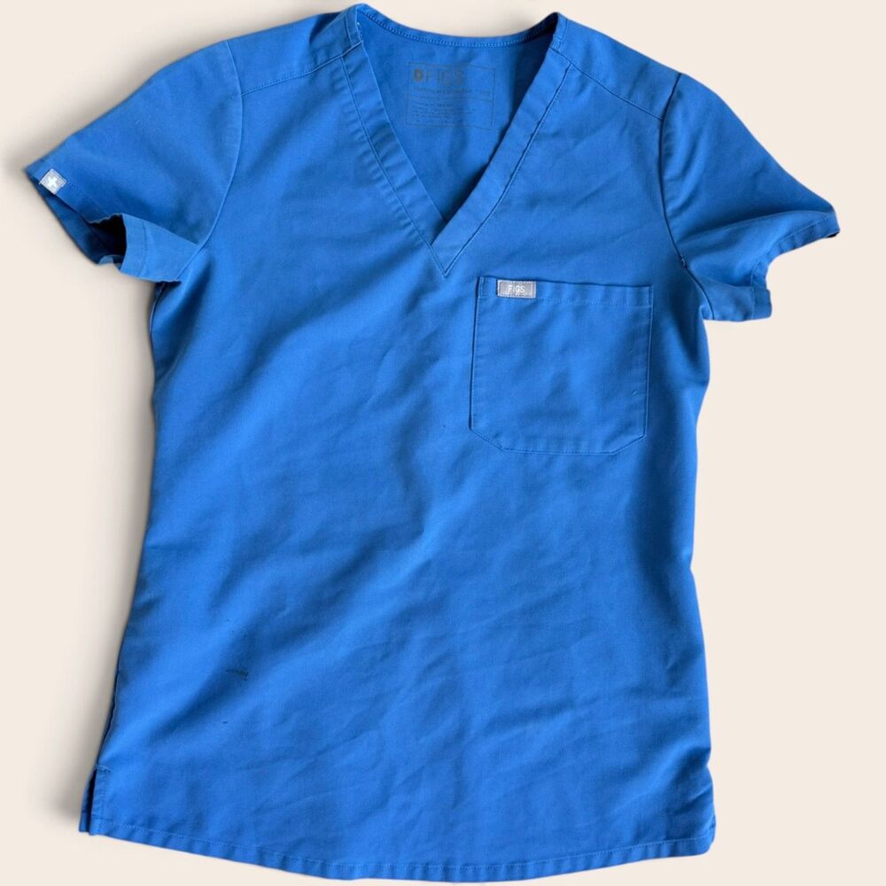 FIGS Catarina One-Pocket Scrub Top Size XXS Royal Blue Medical Nurse Workwear